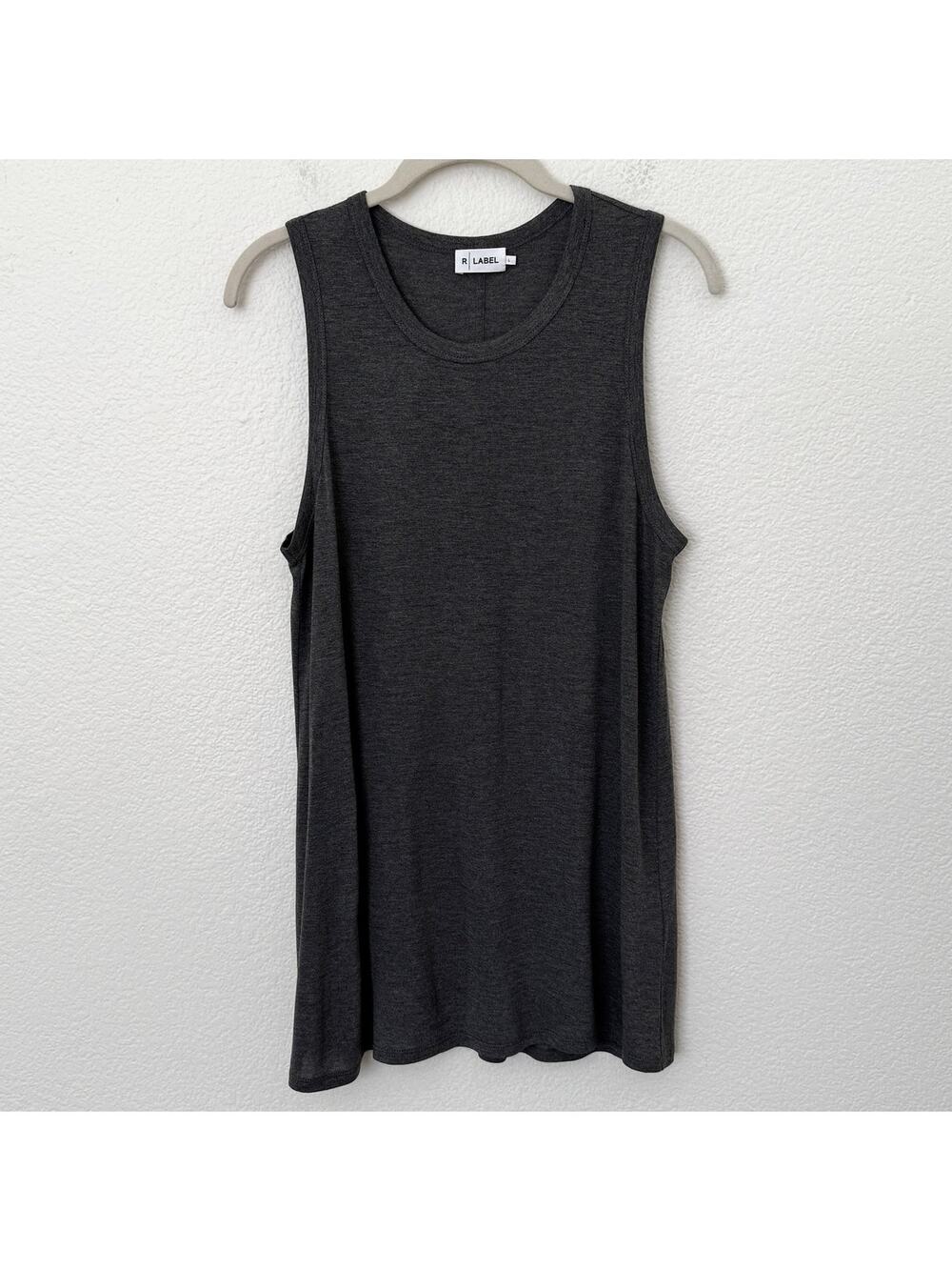 [R Label The Reset] Dark Gray Sleeveless Muscle Tank Top Round Neck Size Large L